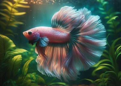 ベタが泳いでいる画像