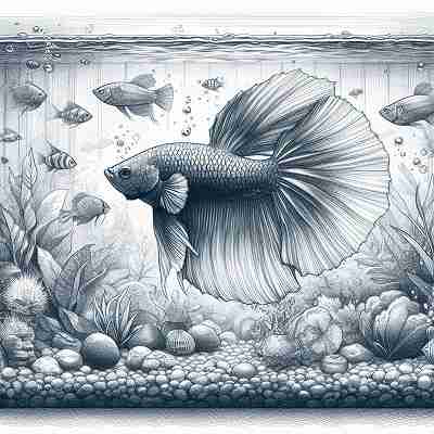 水槽内の綺麗なベタ