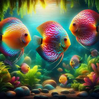 ディスカスの群れの画像