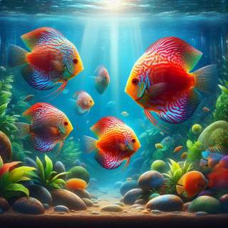 たくさん増えたディスカス水槽